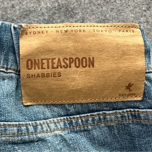 One Teaspoon Shabbies High Waist Drawstring Boyfriend Denim Jeans Sz: L - Picture 8 of 10